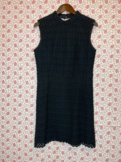 Vintage 1960s Hand Made Textured Little Black Dress
