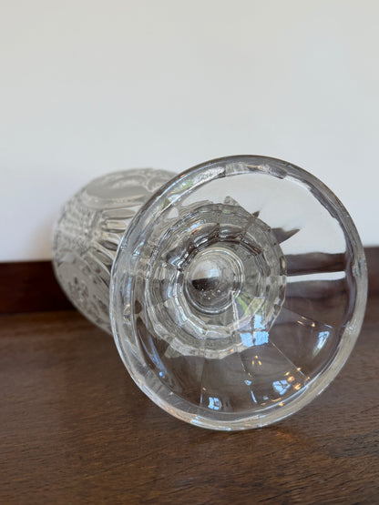 Vintage 1970s Zaječar Lead Crystal Floral Vase