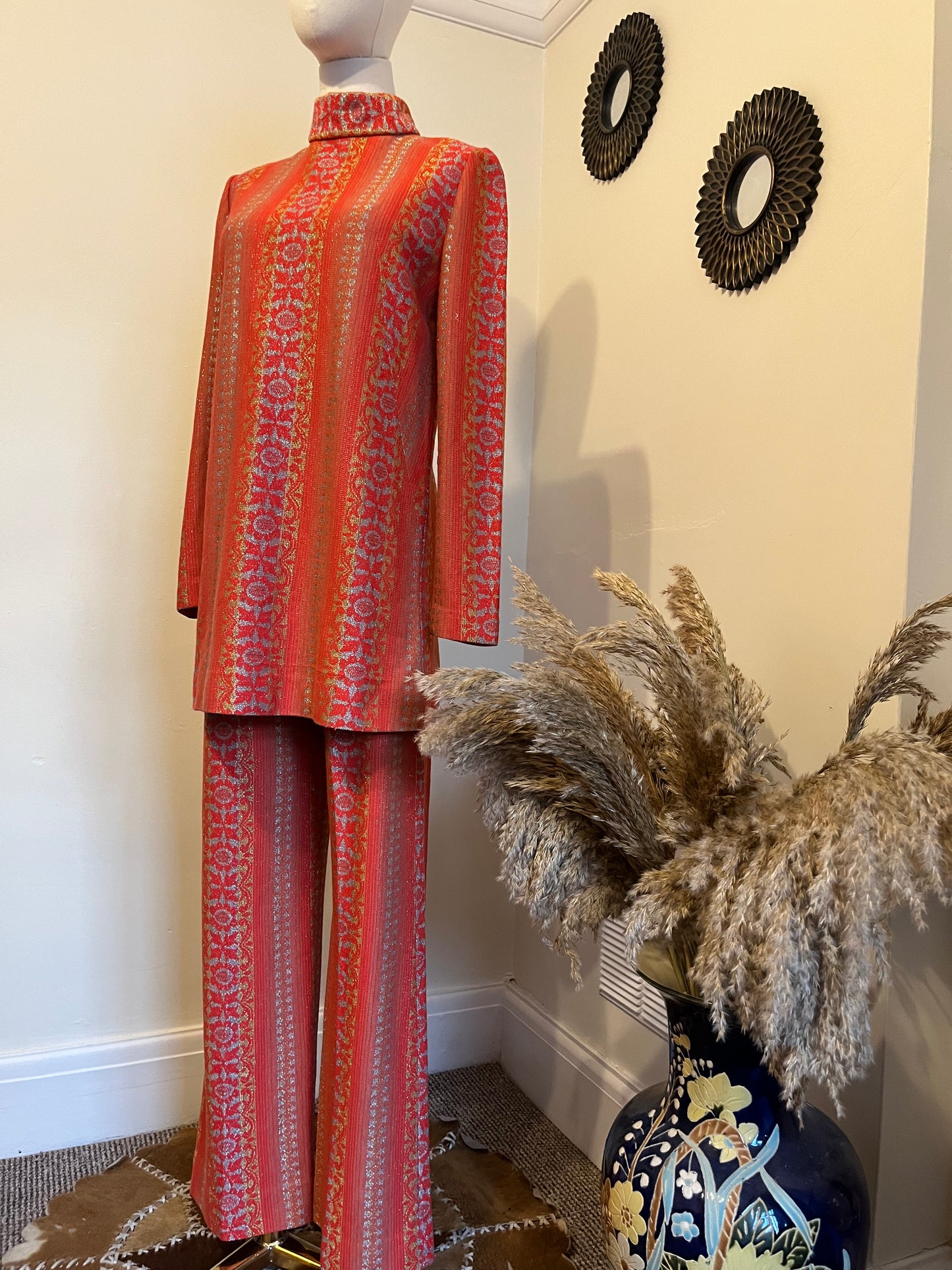 Vintage 1960s Hand Made Tunic and Trouser 2 Piece Set