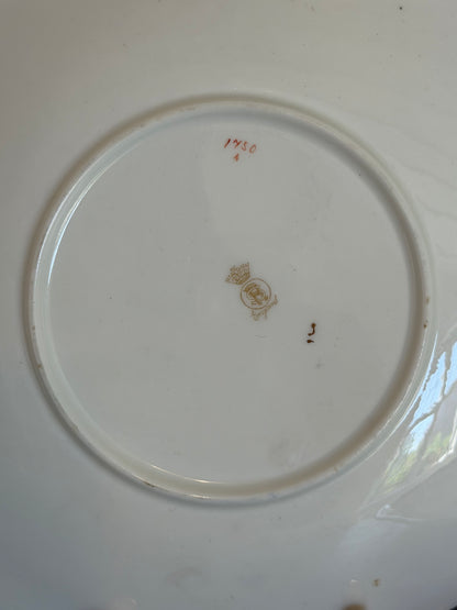 Antique Royal Crown Derby Floral Matching Plates (Set of 2)