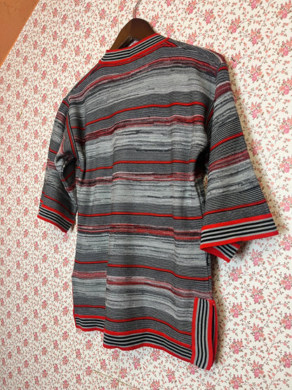 Vintage 1960s Deadstock Stripe Button Top