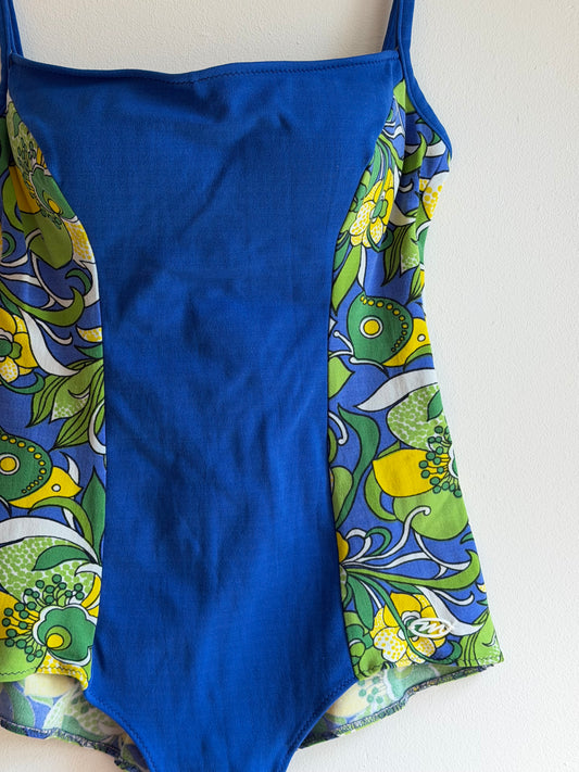 Vintage 1960s Psychedelic Floral Swimsuit