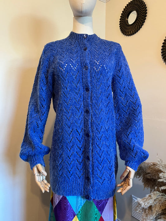 Vintage Hand Knitted Mohair Cardigan