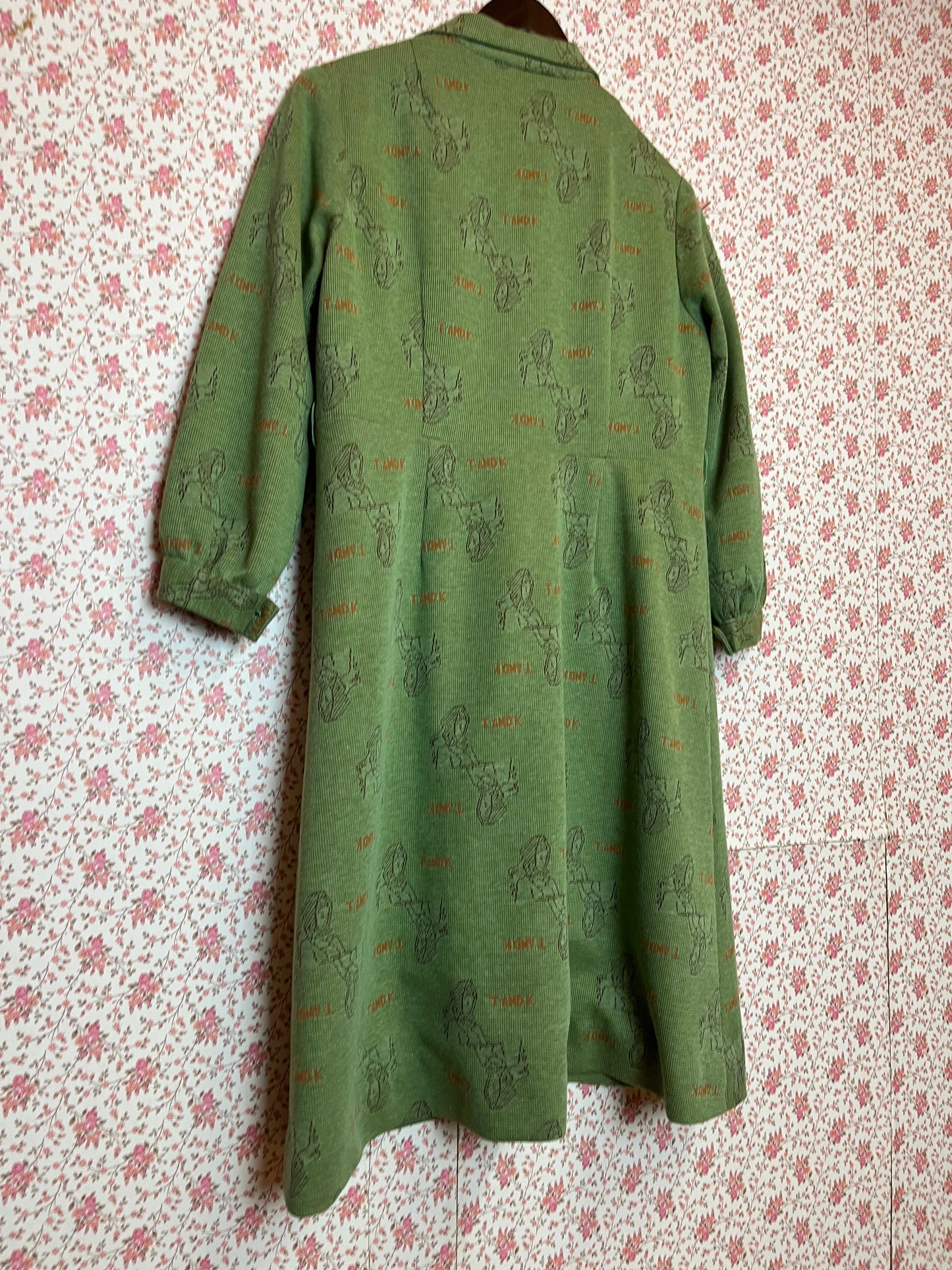 Vintage 1970s Hand Made Woven Tandk Shirt Dress