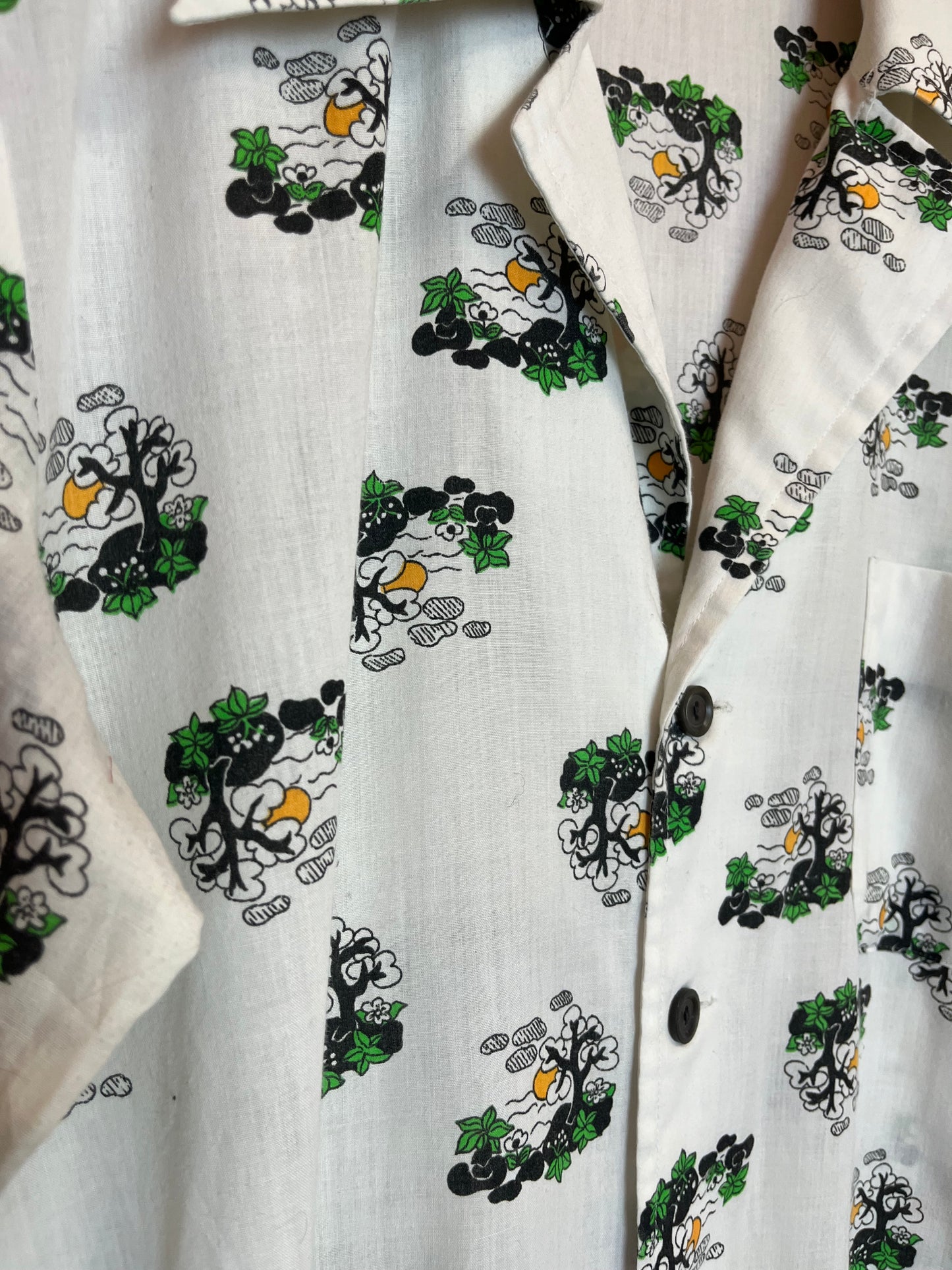 Vintage 1970s Bonsai Print Shirt