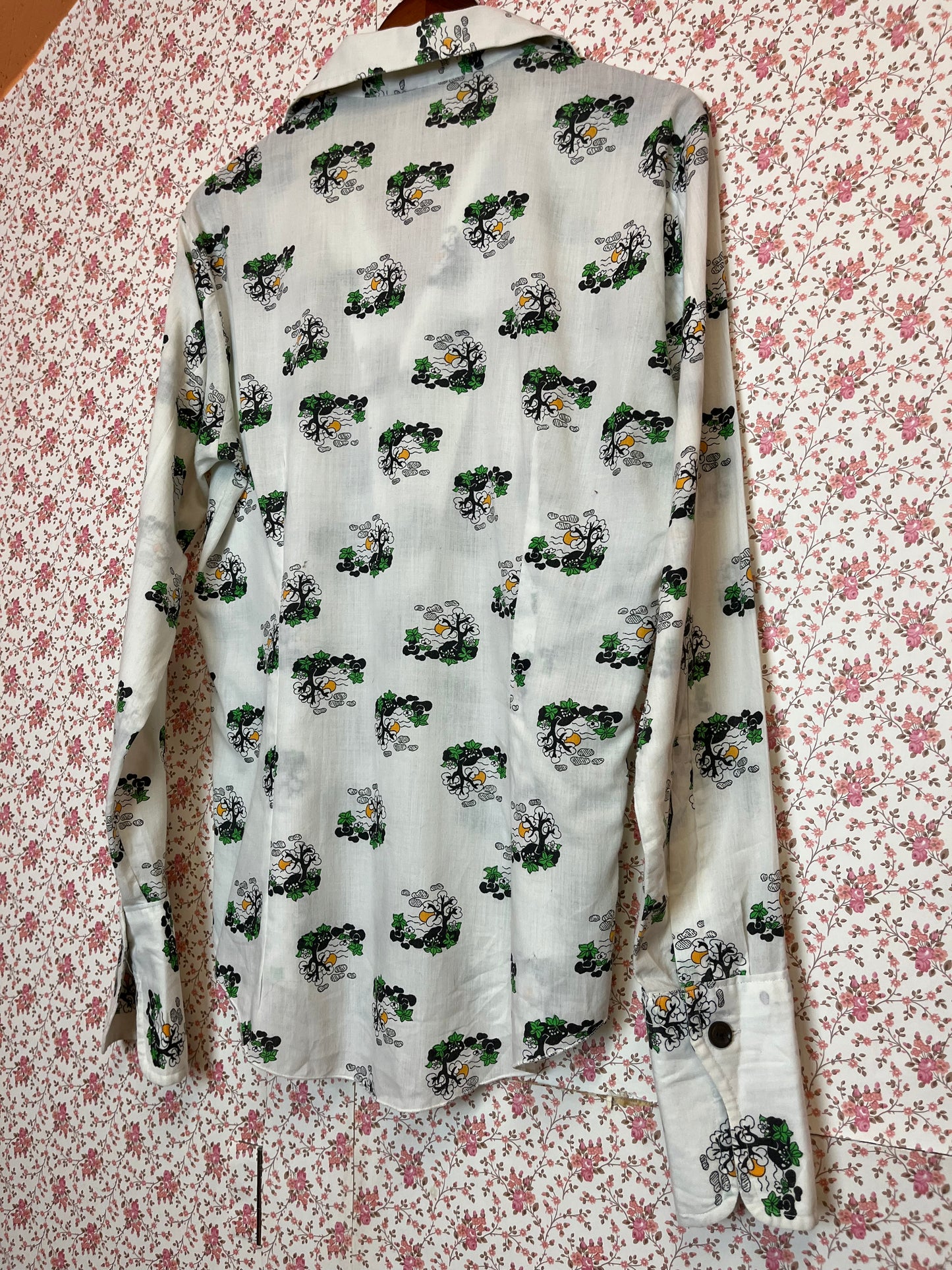 Vintage 1970s Bonsai Print Shirt