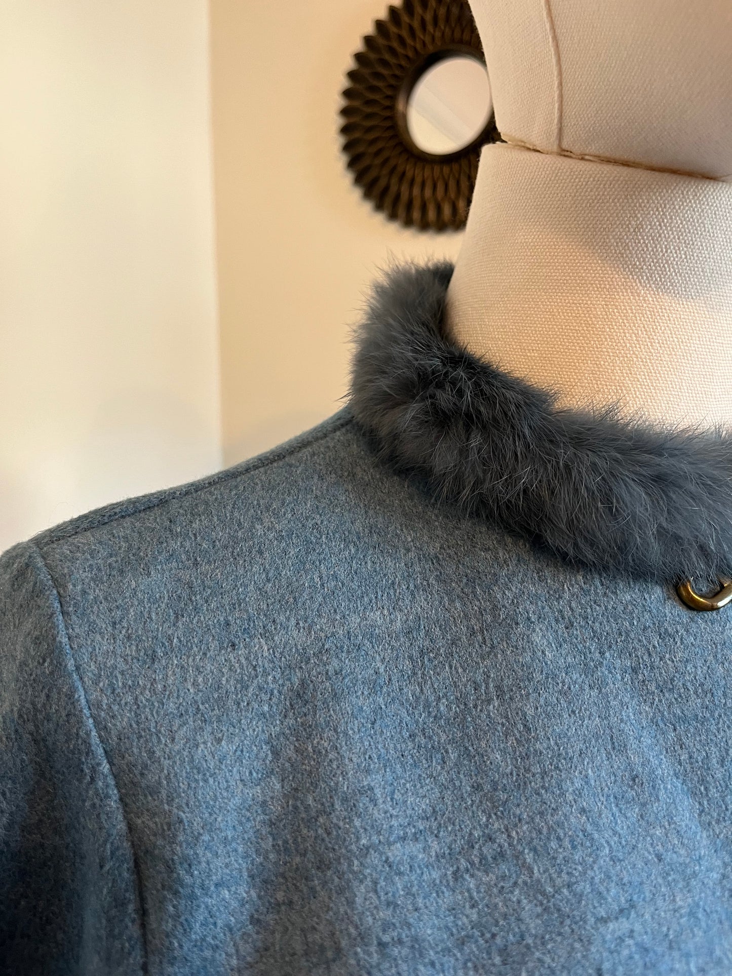 Vintage 1980s Angora Trim Drop Waist Dress