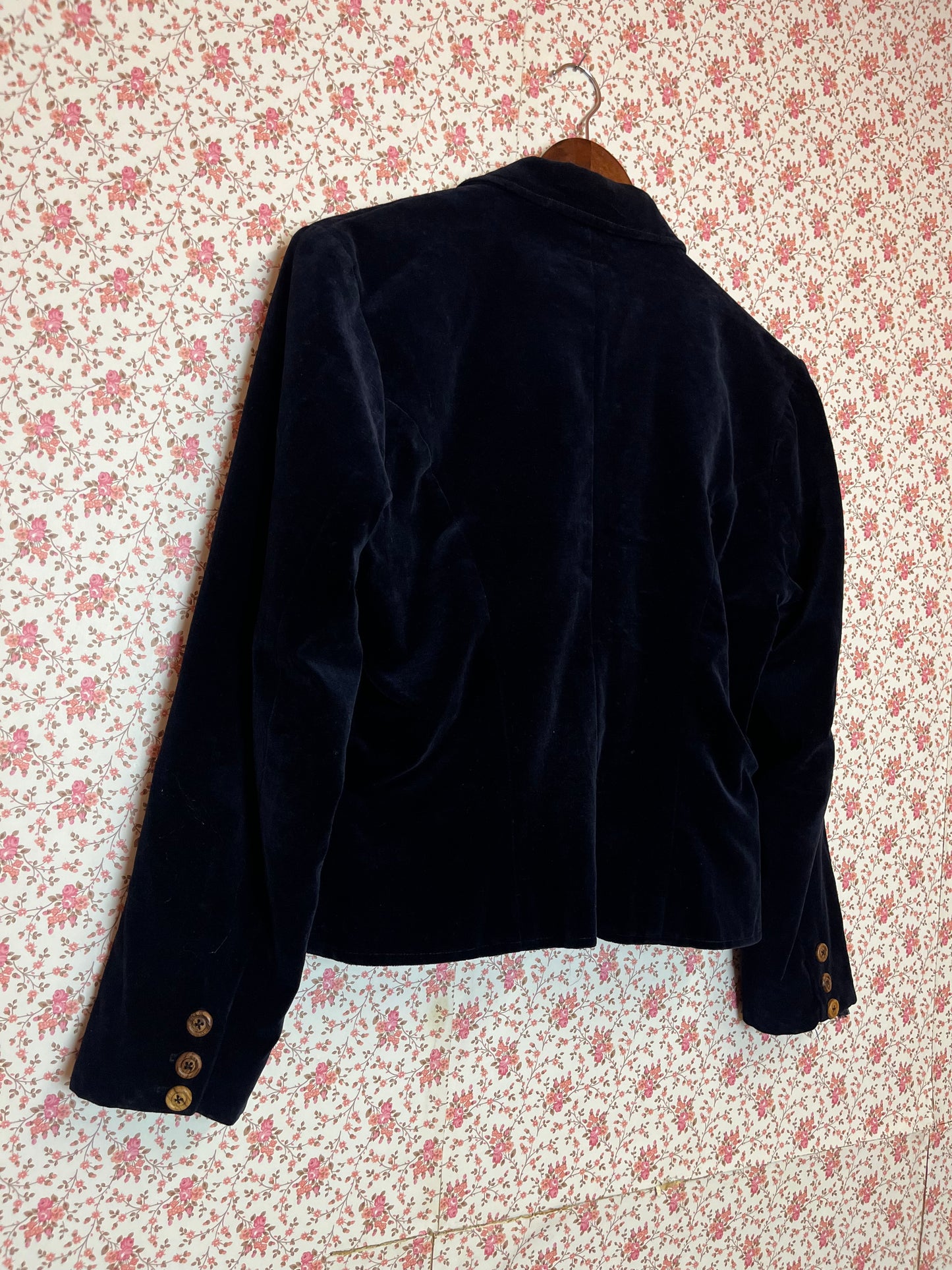 Vintage 1940s Hand Made Navy Velvet Blazer