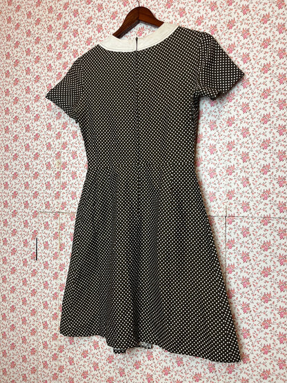 Vintage 1960s Dandi by Berketex Brown Polka Dot Mini Dress