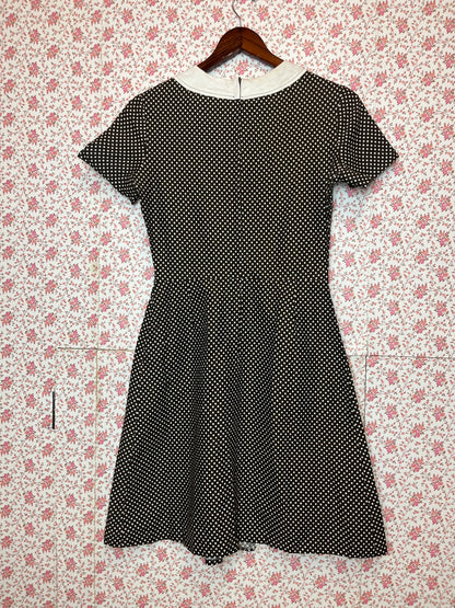 Vintage 1960s Dandi by Berketex Brown Polka Dot Mini Dress