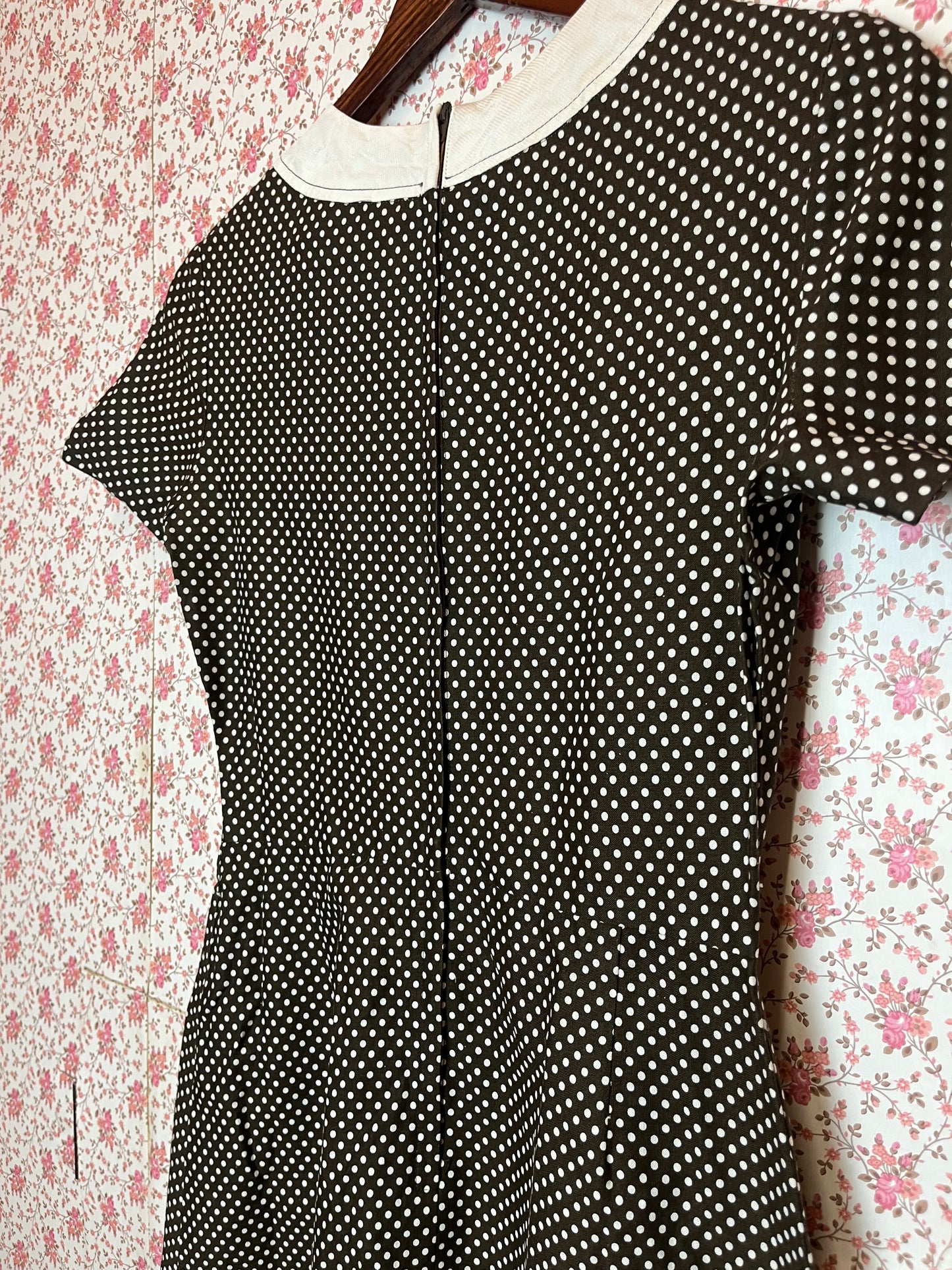 Vintage 1960s Dandi by Berketex Brown Polka Dot Mini Dress