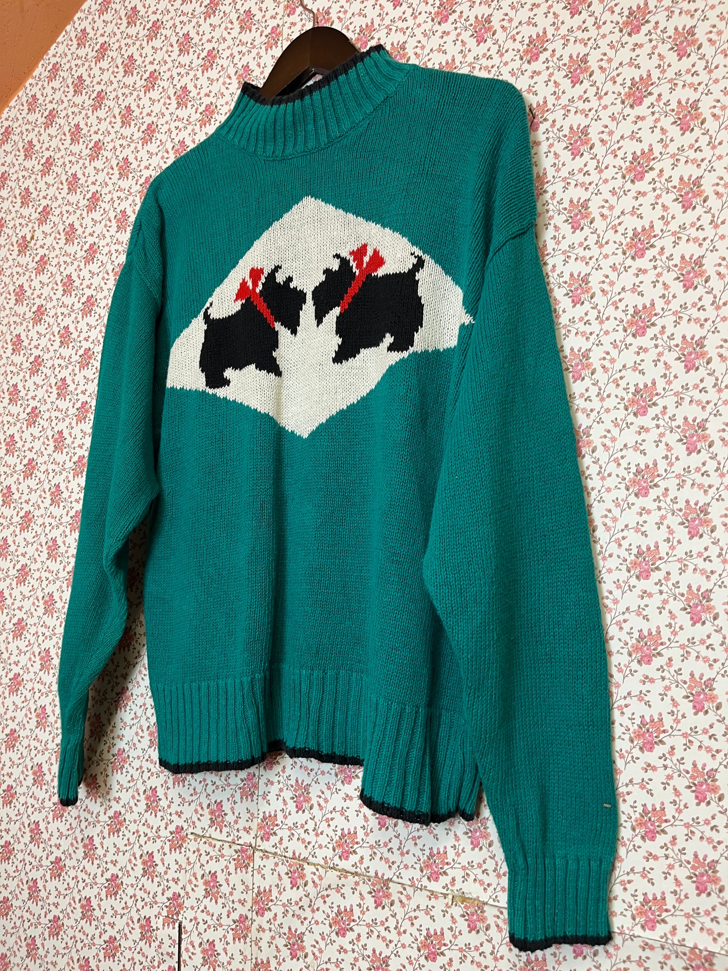 Vintage 1980s Scottie Dog Knit Jumper