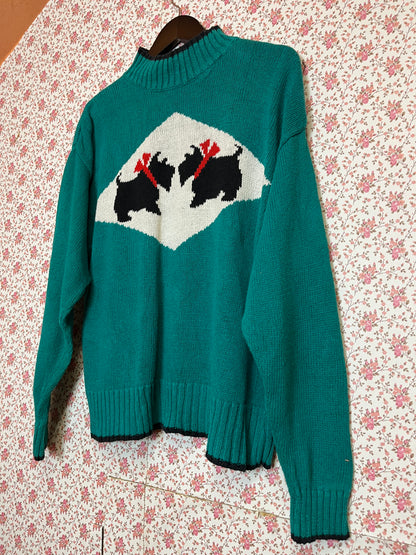 Vintage 1980s Scottie Dog Knit Jumper