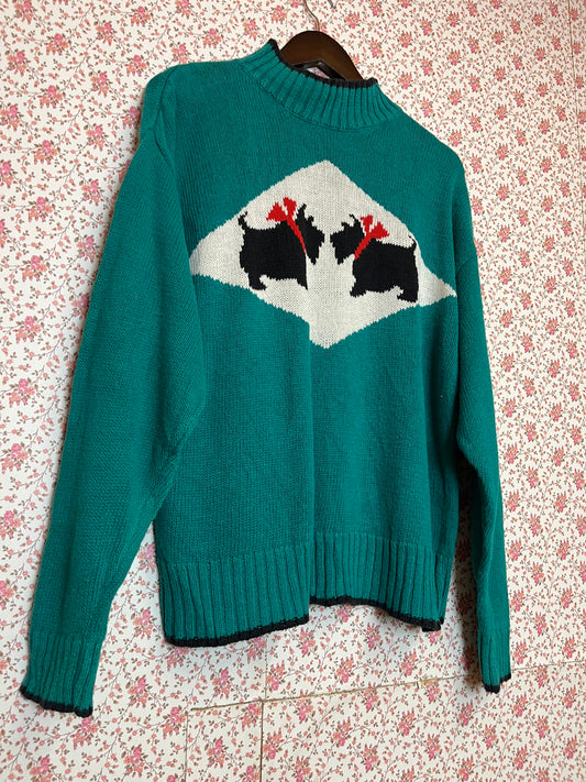 Vintage 1980s Scottie Dog Knit Jumper