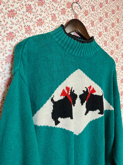 Vintage 1980s Scottie Dog Knit Jumper