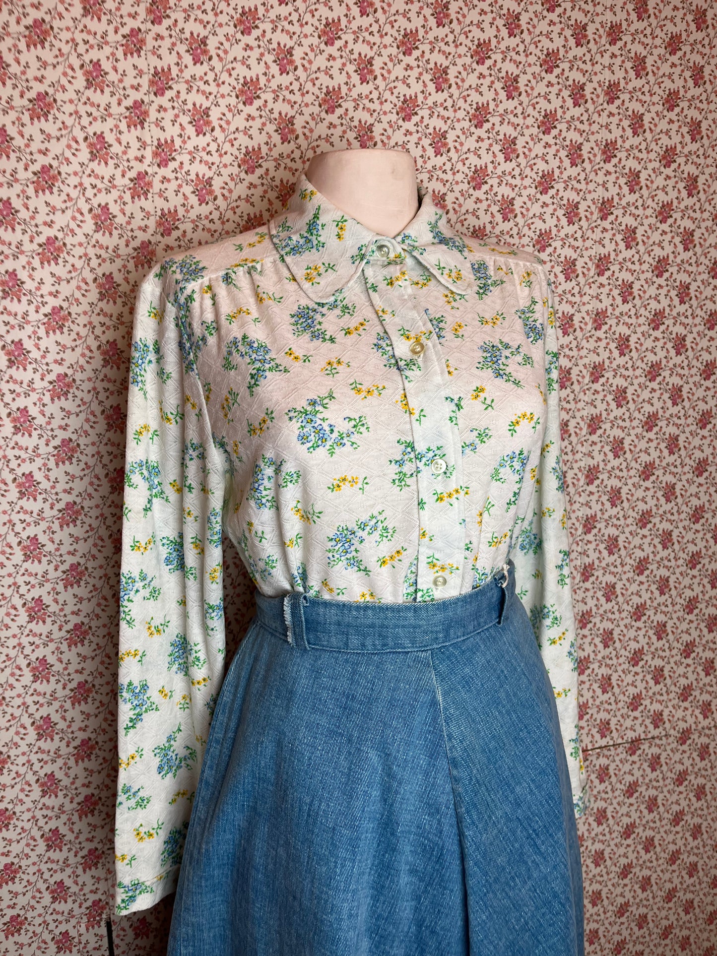 Vintage 1970s JC Penney Floral Shirt