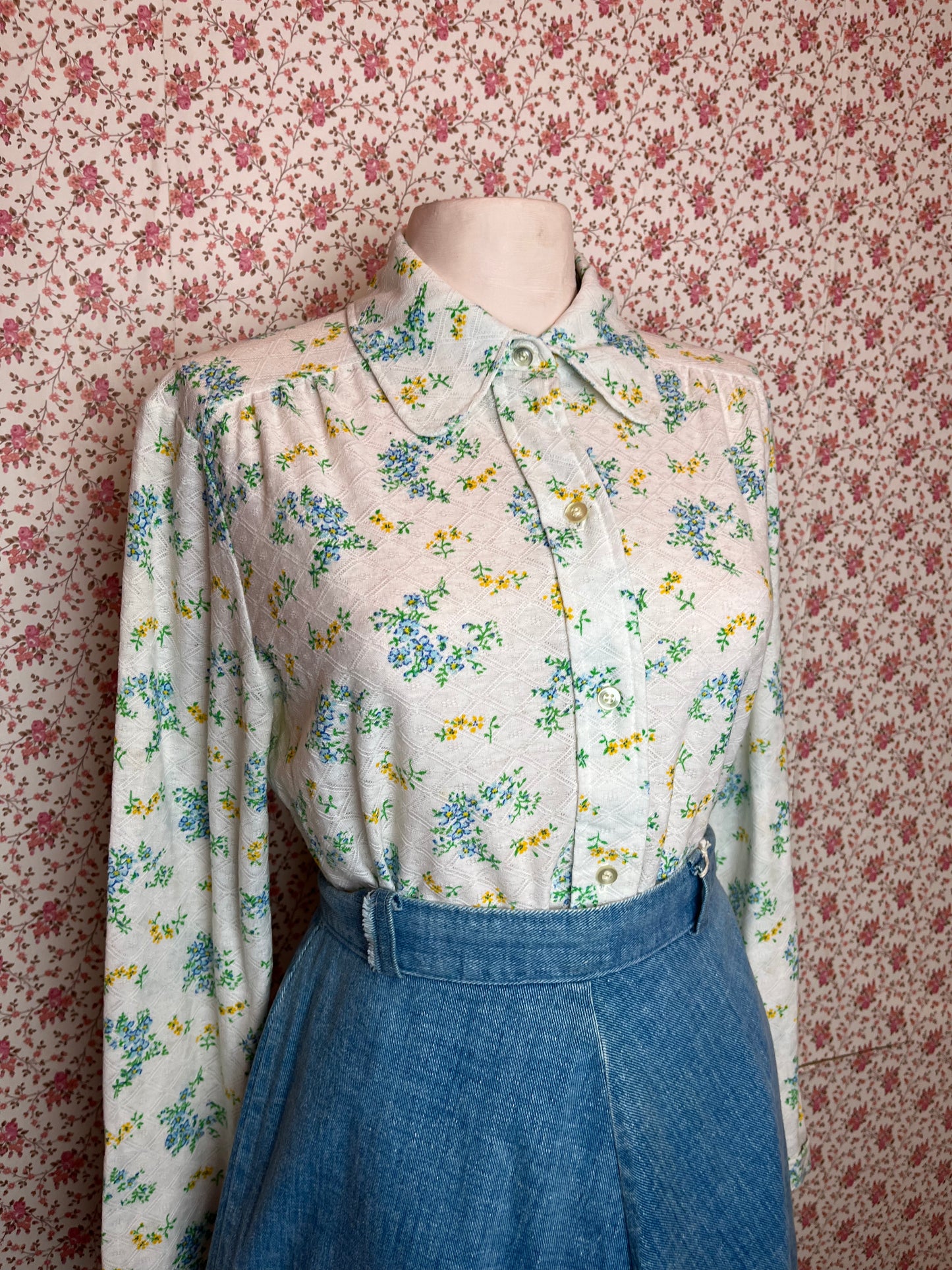 Vintage 1970s JC Penney Floral Shirt