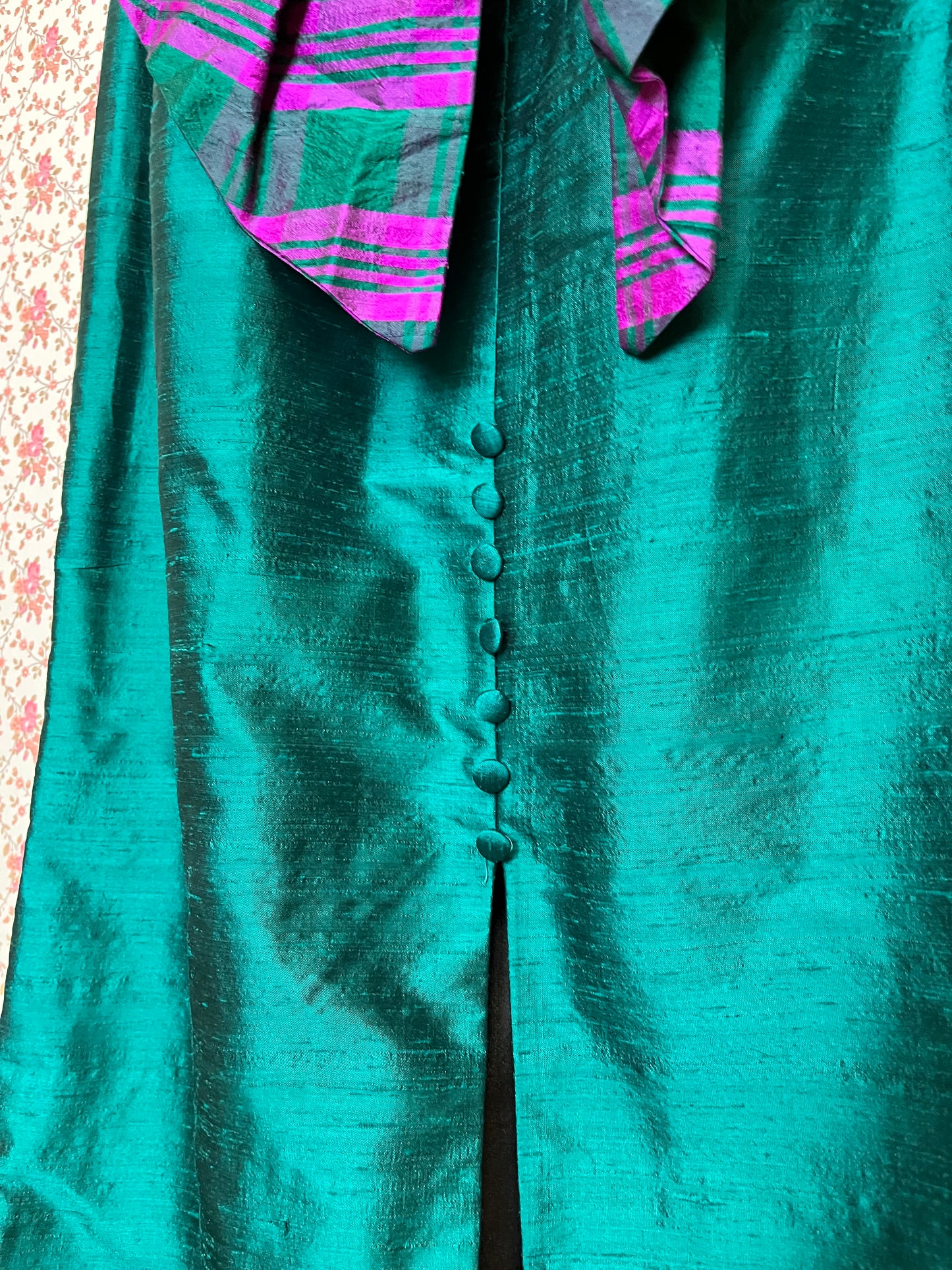 Vintage 1970s Strapless Ruffled Silk Bodycon Maxi Dress