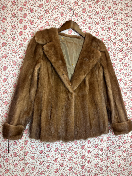 Vintage 1960s Mink Stole Blazer Coat