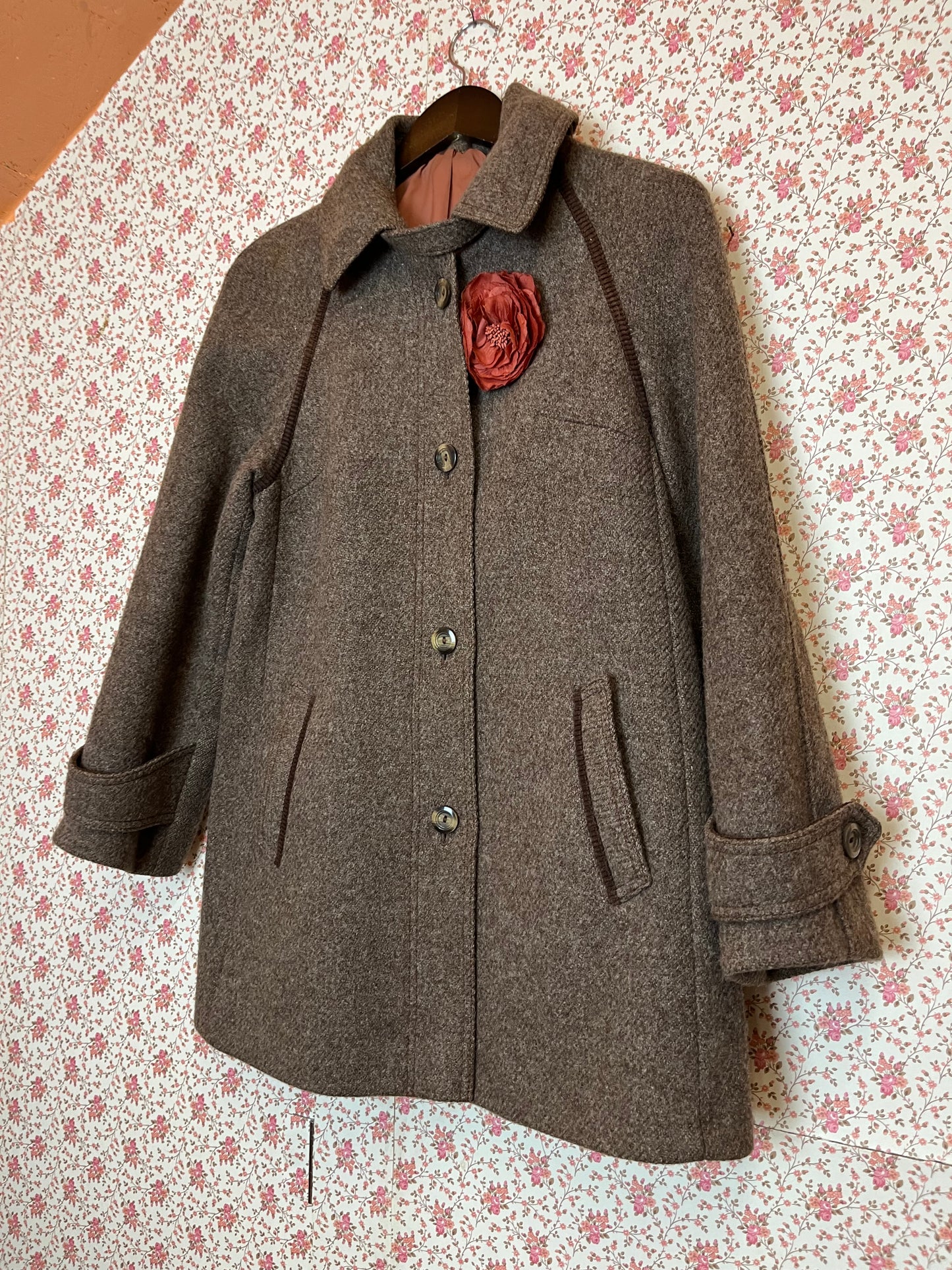 Vintage 1960s Wool Collared Coat