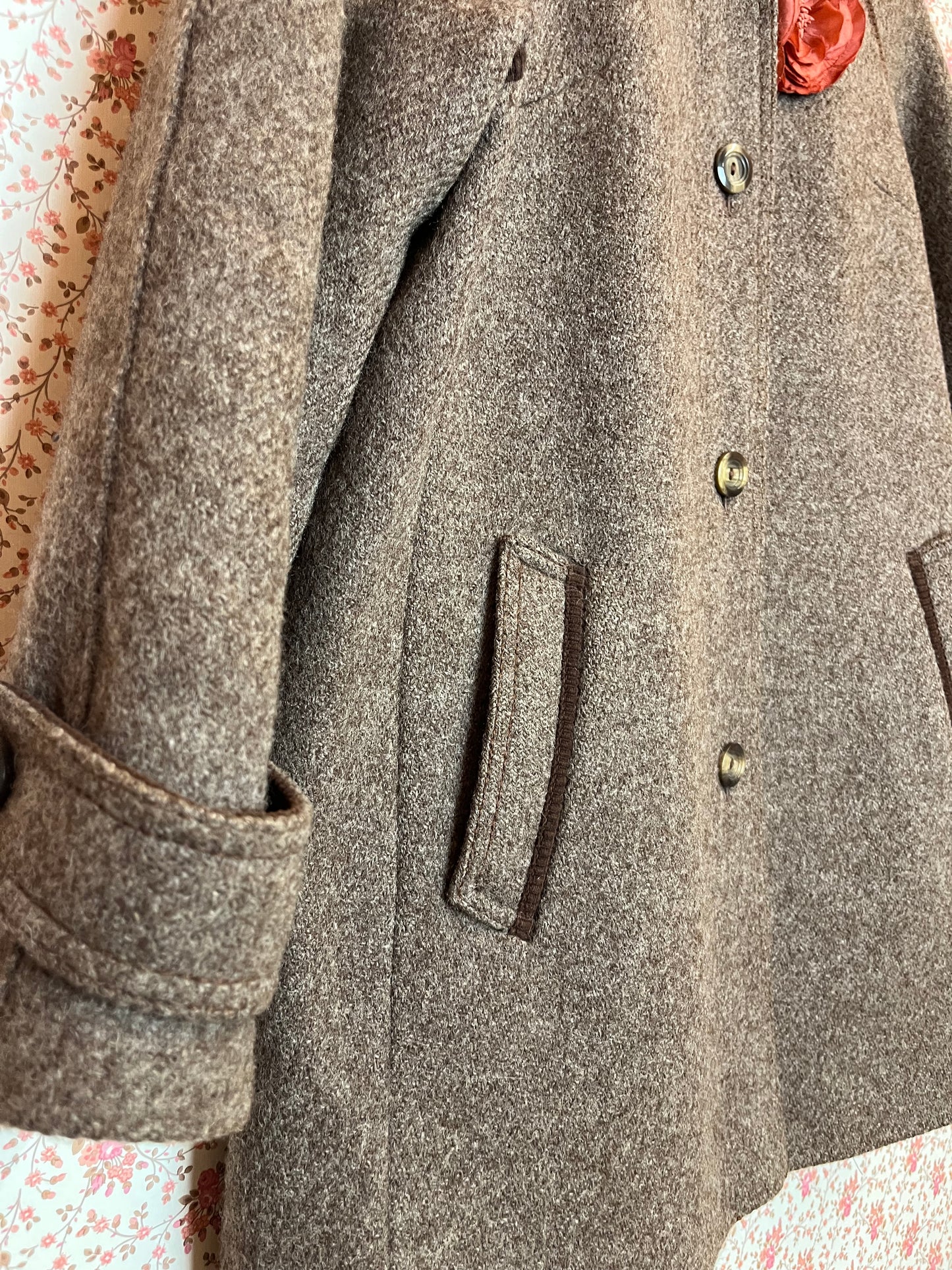 Vintage 1960s Wool Collared Coat