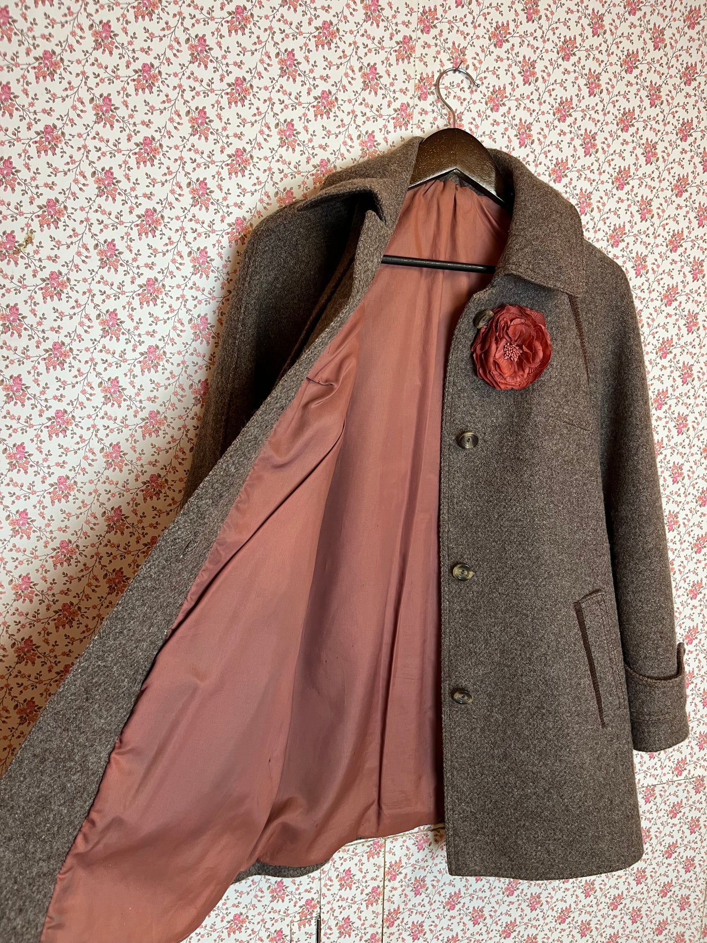 Vintage 1960s Wool Collared Coat