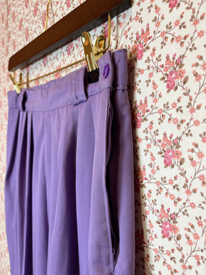 Vintage 1950s Purple Pleated Tapered Trousers