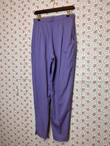 Vintage 1950s Purple Pleated Tapered Trousers