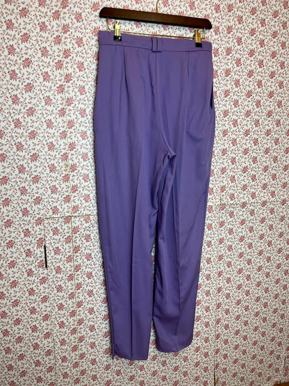 Vintage 1950s Purple Pleated Tapered Trousers