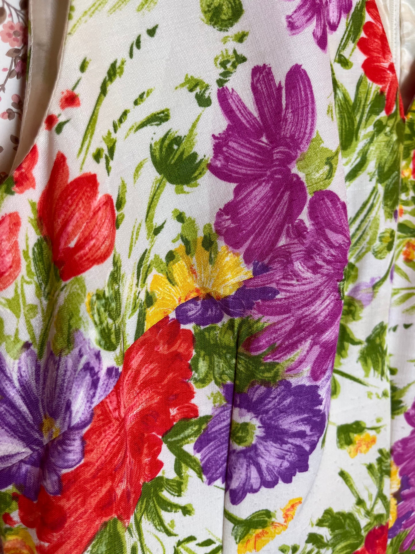 Vintage 1970s Floral Sleeveless Maxi Dress