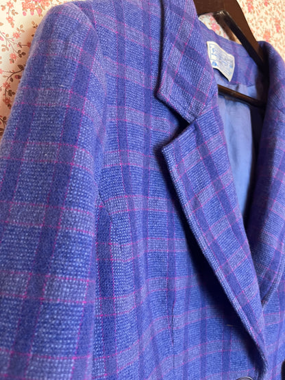 Vintage 1970s Pendleton Wool Checked Cropped Blazer