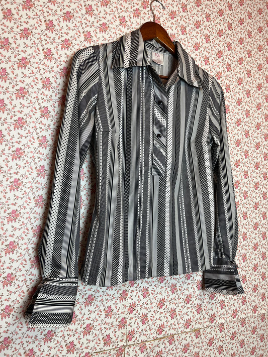 Vintage 1970s Striped Popover Shirt