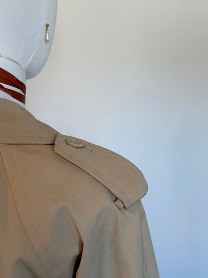 Vintage 1980s Peter Brown Beige Trench Coat - Size Large