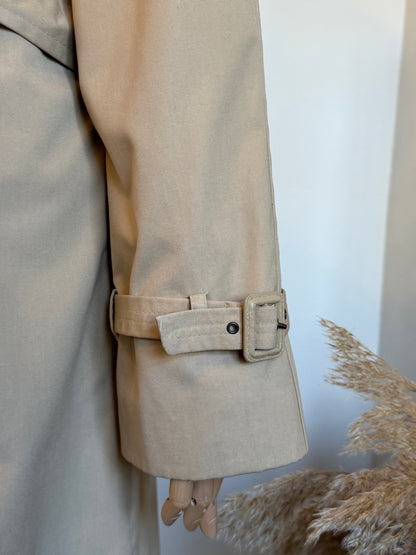 Vintage 1980s Peter Brown Beige Trench Coat - Size Large
