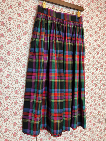 Vintage 1970s Jaeger Multi Colour Plaid Midi Skirt – Lourose Vintage