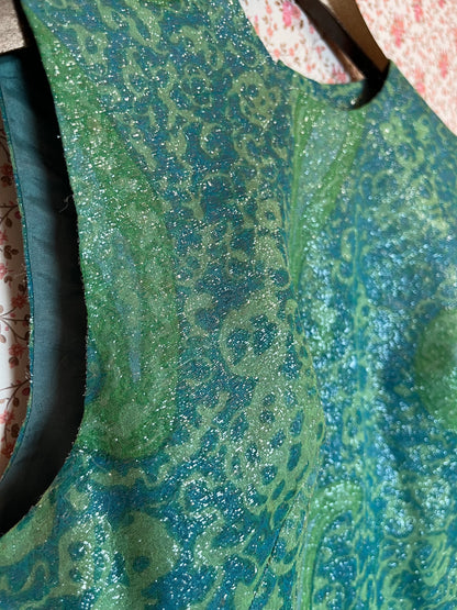 Vintage 1970s Paisley Lame Tank Top