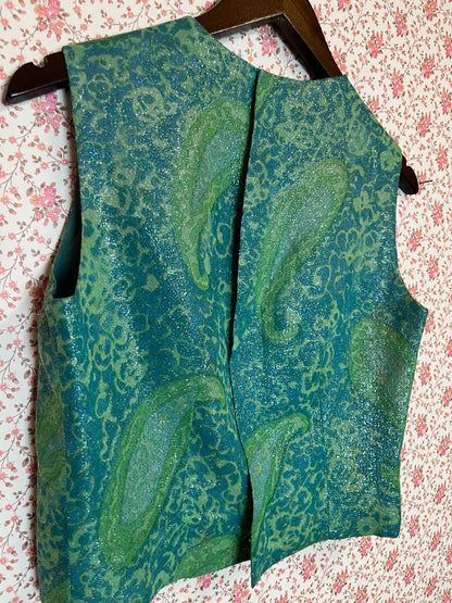 Vintage 1970s Paisley Lame Tank Top