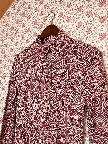 Vintage 1970s Wiggle Print High Neck Mini Dress