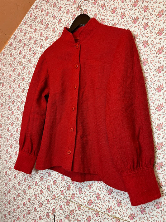 Vintage 1960s Hand Made Red Shirt Jacket