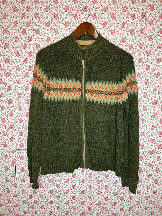 Vintage 1990s Woolrich Knitted Zip Up Cardigan