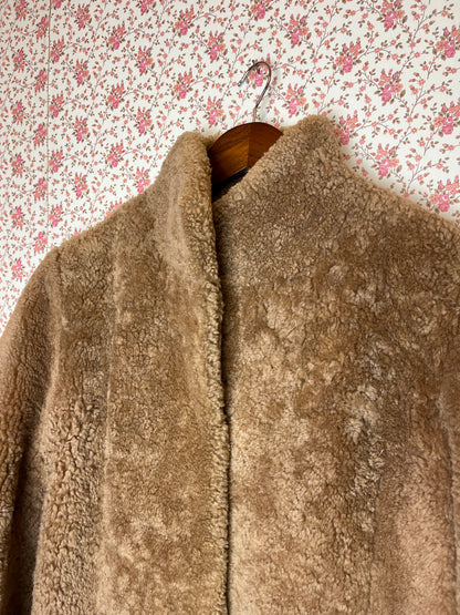 Vintage 1970s Caramel Full Lambskin Short Coat