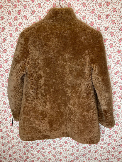 Vintage 1970s Caramel Full Lambskin Short Coat