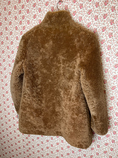 Vintage 1970s Caramel Full Lambskin Short Coat