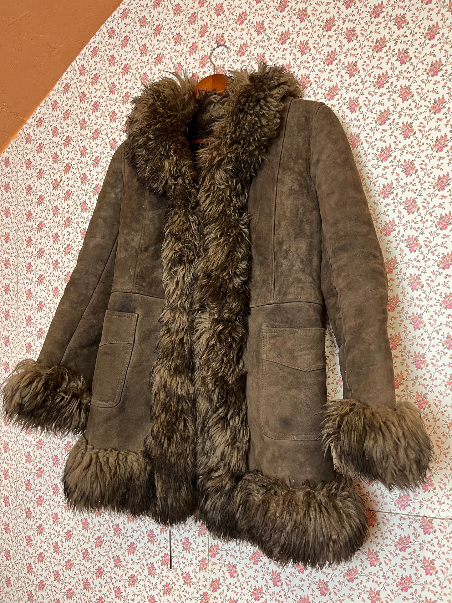 Vintage 1970s Brown Shearling Penny Lane Coat