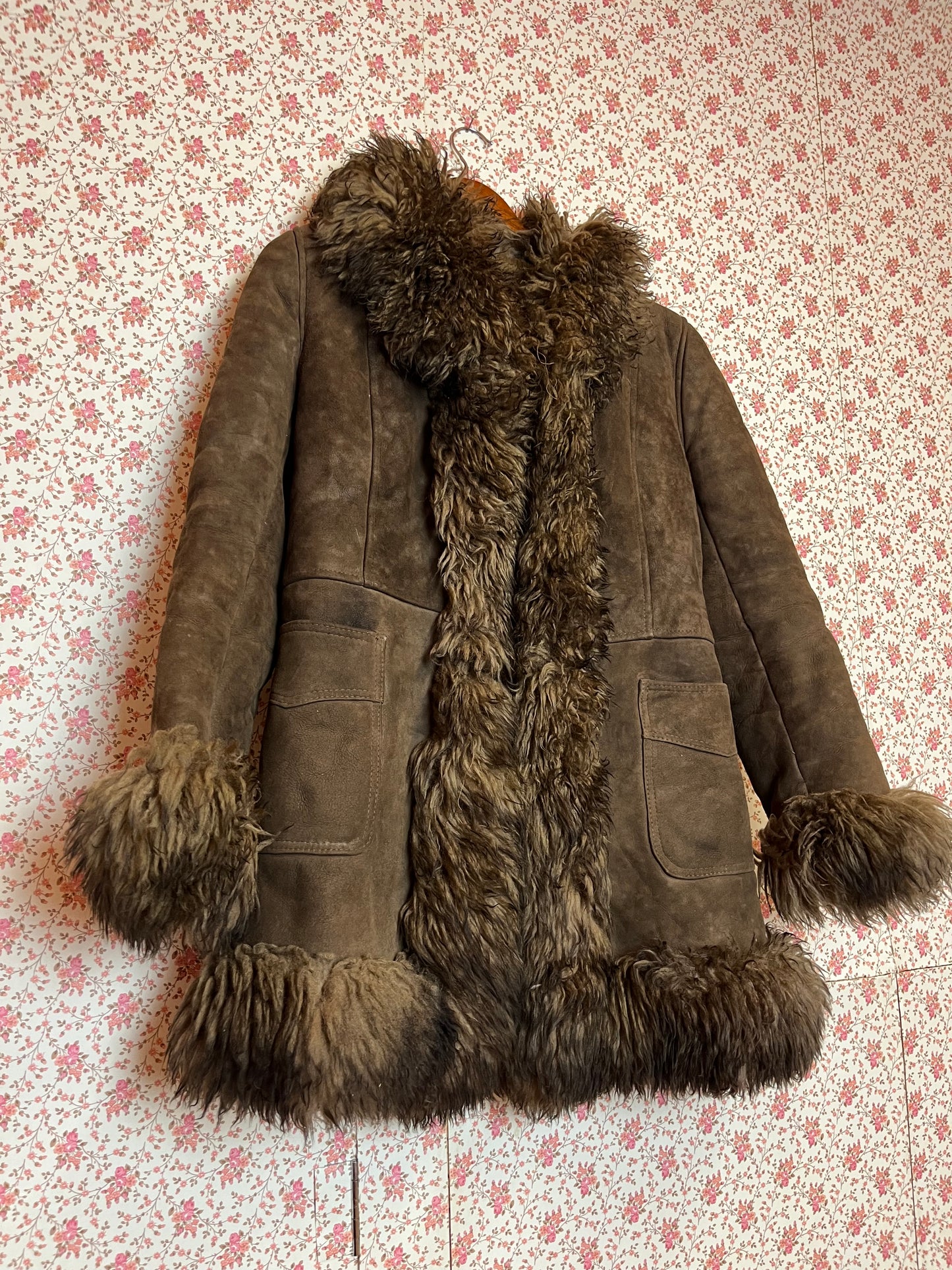 Vintage 1970s Brown Shearling Penny Lane Coat