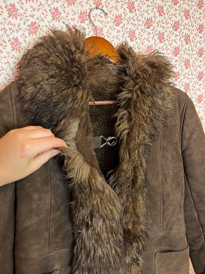 Vintage 1970s Brown Shearling Penny Lane Coat