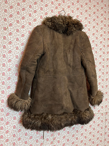 Vintage 1970s Brown Shearling Penny Lane Coat