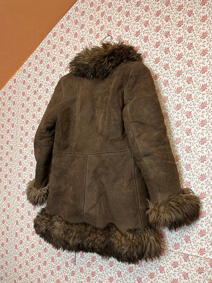 Vintage 1970s Brown Shearling Penny Lane Coat