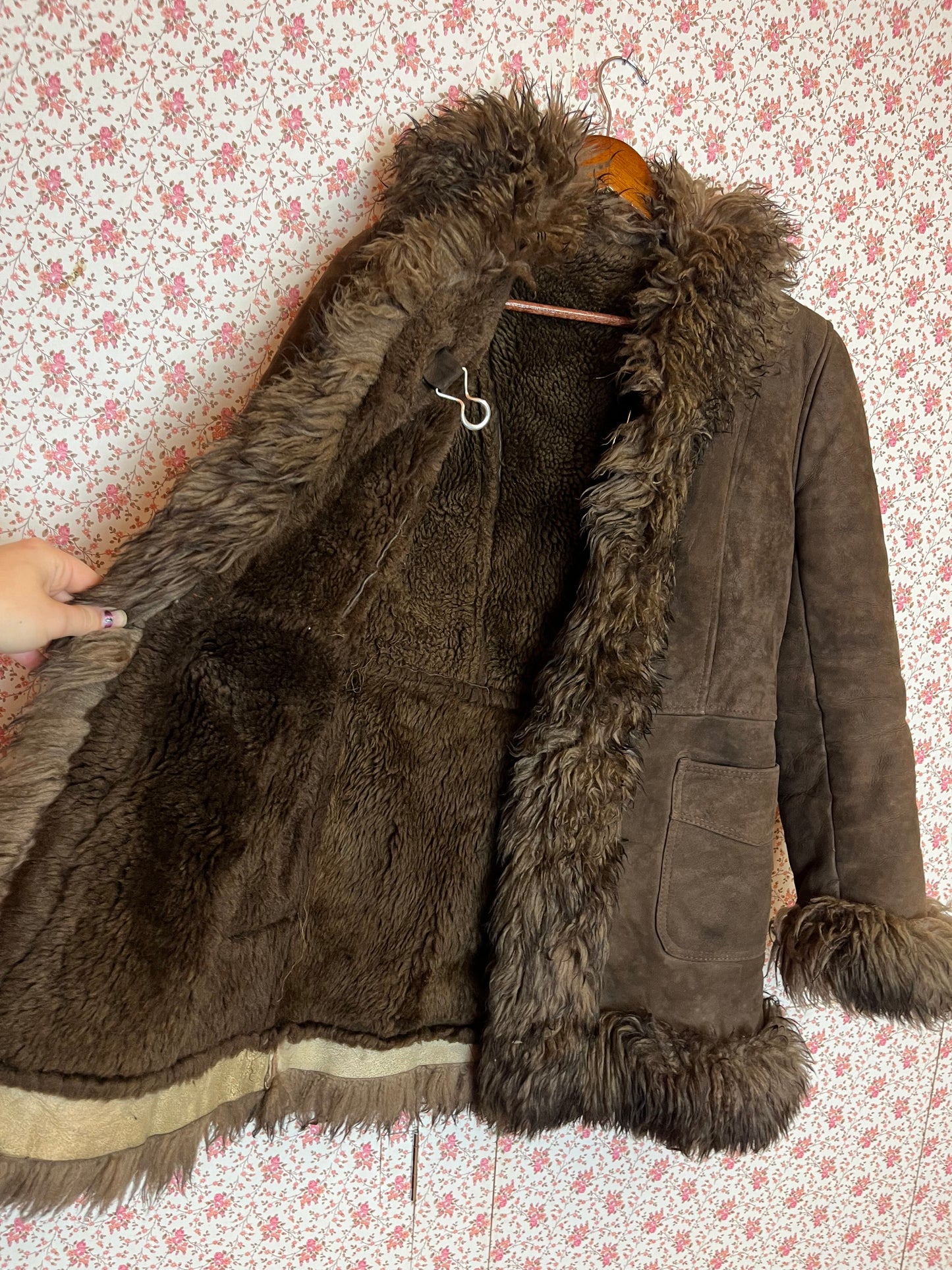 Vintage 1970s Brown Shearling Penny Lane Coat