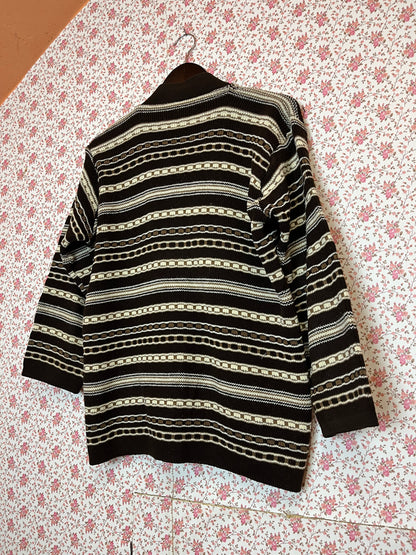 Vintage 1970s Striped Knitted Cardigan
